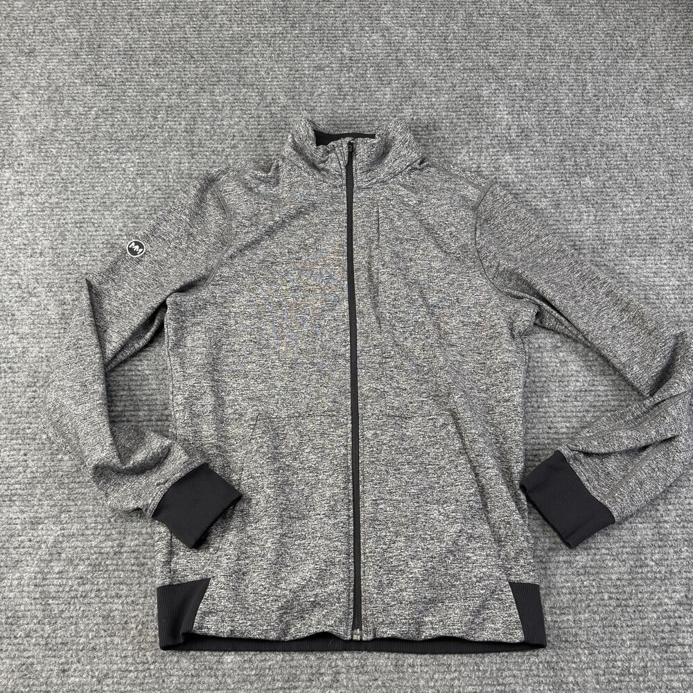 Lululemon Jacket Mens Medium Gray Full Zip Knit Presidents Club Logo Athletic